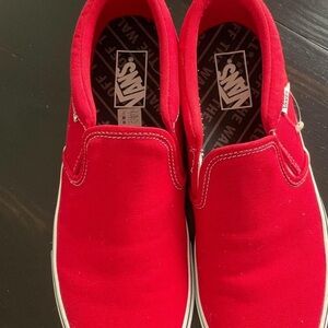 Vans “Off The Wall” Red Slip-on shoes